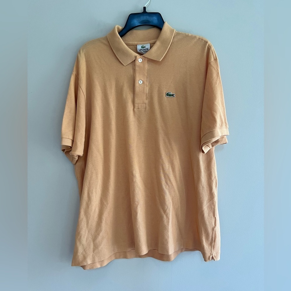 Lacoste Men's Classic 100% Cotton Pique Polo in Peach / Orange, size XXL